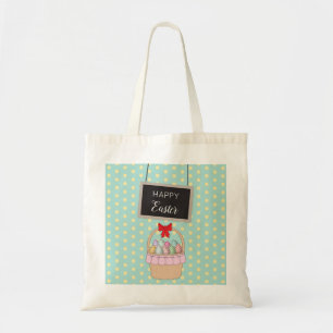 Tote Bag Panier de Pâques et oeufs de Pâques Pastel