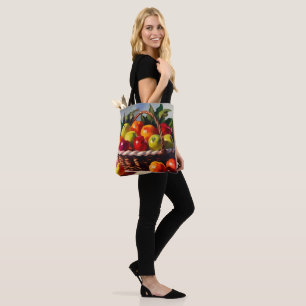 Tote Bag Panier de pomme, peinture à vie fixe,