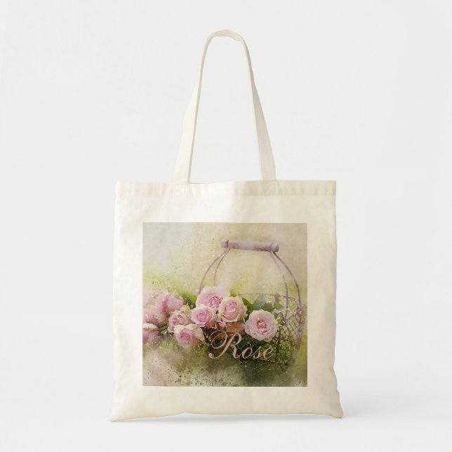 Tote Bag Panier rose (Devant)