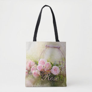 Tote Bag Panier rose