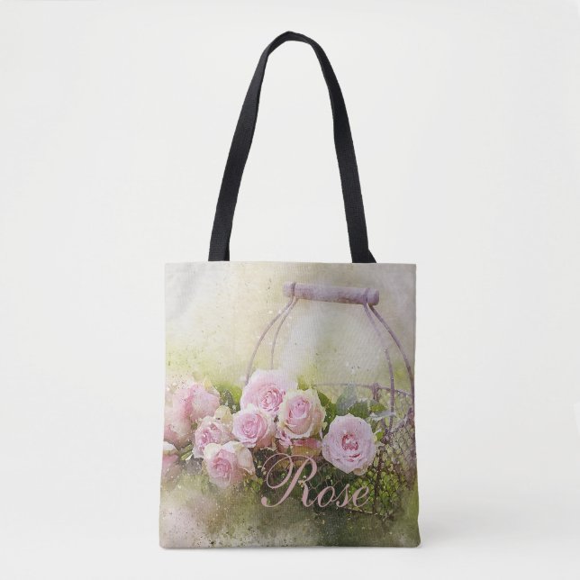 Tote Bag Panier rose (Devant)