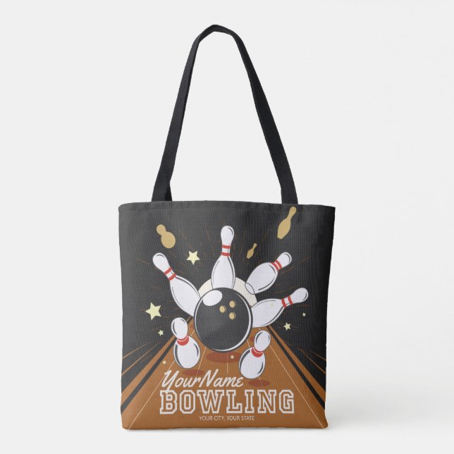 Tote Bag Paniers à balles de Bowler personnalisées (Dos)