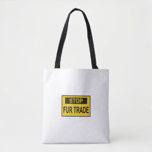 Tote Bag Panneau commercial Stop Fur jaune