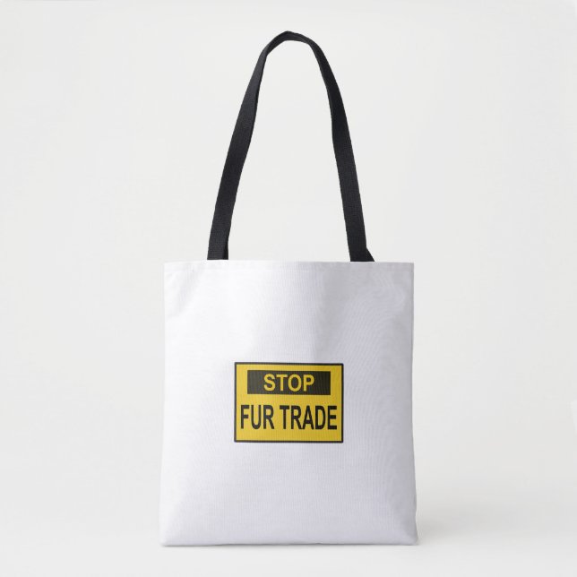 Tote Bag Panneau commercial Stop Fur jaune (Devant)