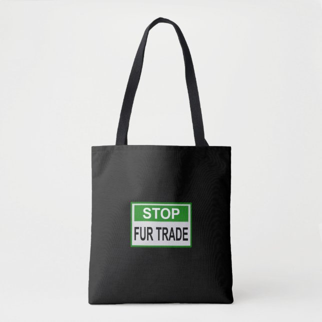 Tote Bag Panneau commercial Stop Fur vert (Devant)