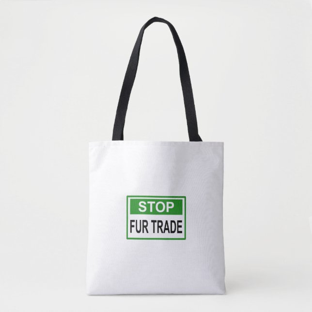 Tote Bag Panneau commercial Stop Fur vert (Devant)