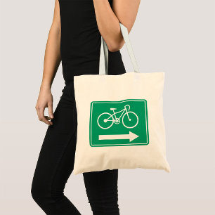 Tote Bag Panneau de direction flèche droite voie cyclable v