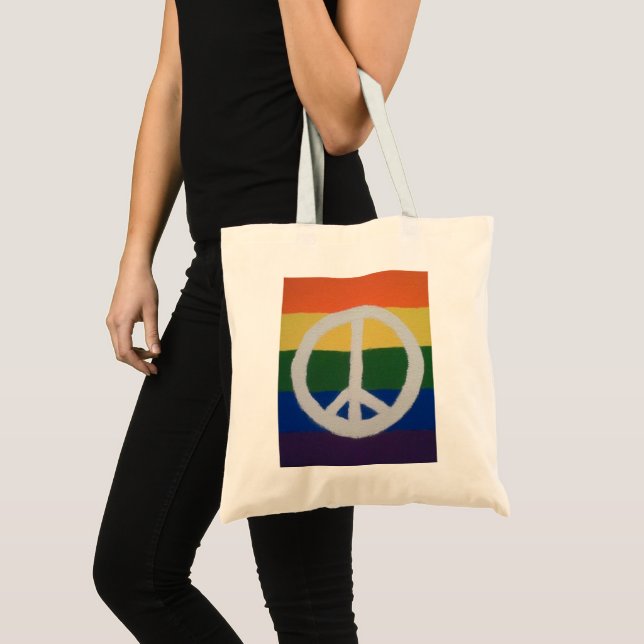 Tote Bag Panneau de paix Rainbow (Devant (produit))