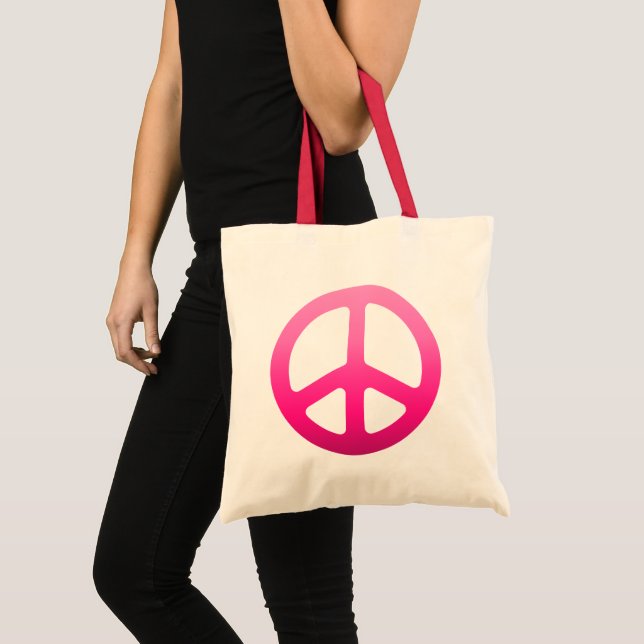 Tote Bag Panneau de paix rose (Devant (produit))