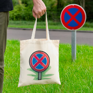 Tote Bag Panneau de signalisation de route Rouge Bleu Symbo