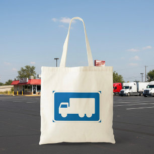 Tote Bag Panneau de signalisation routière Camion Bleu Symb