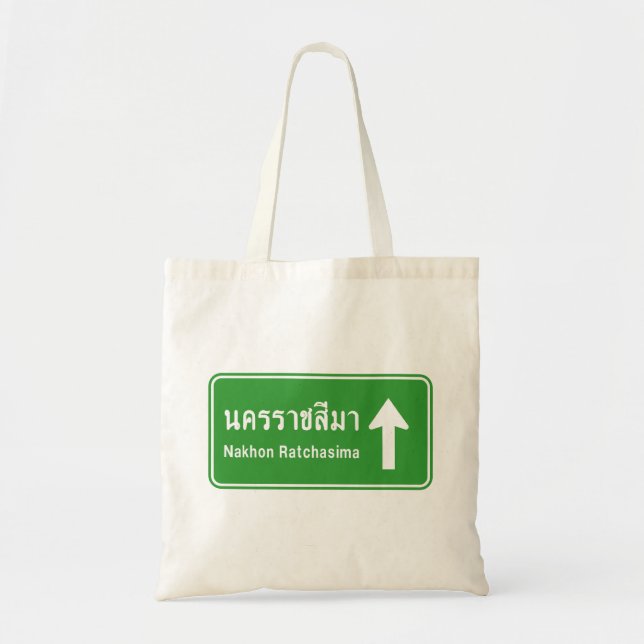 Tote Bag Panneau de signalisation routière Korat Ahead ⚠ Th (Devant)