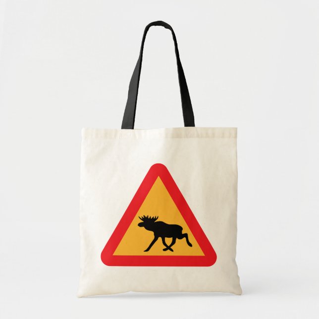 Tote Bag Panneau de signalisation suédois de l'orignal de p (Devant)