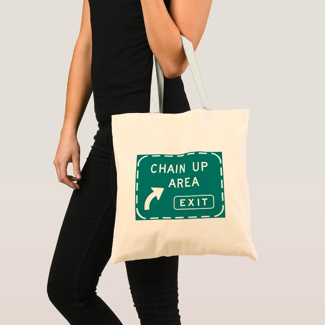 Tote Bag Panneau de sortie de zone de chaînage (Créateur téléchargé)