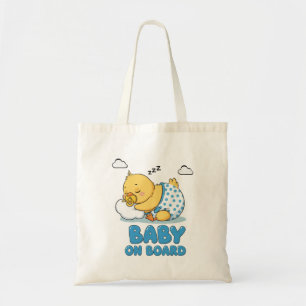 Tote Bag Panneau de voiture 'Bébé à bord' avec poussin endo