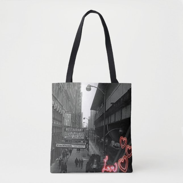 Tote Bag Panneau du restaurant Blackhawk de Chicago 1960 (Devant)
