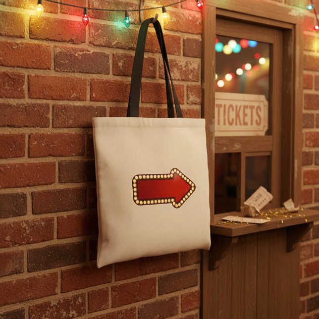 Tote Bag Panneau flèche rouge avec lumières (Créateur téléchargé)