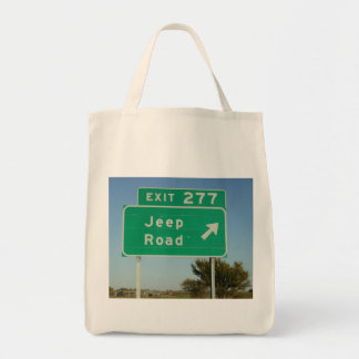 Tote Bag Panneau routier de jeep