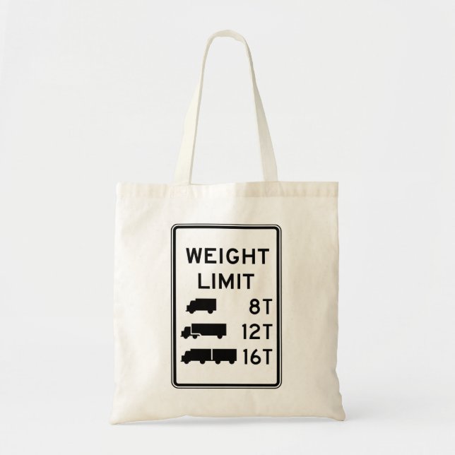 Tote Bag Panneau routier Limite de poids du camion (Devant)