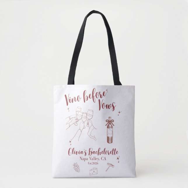 Tote Bag Panneau Vino Before Vows  (Devant)
