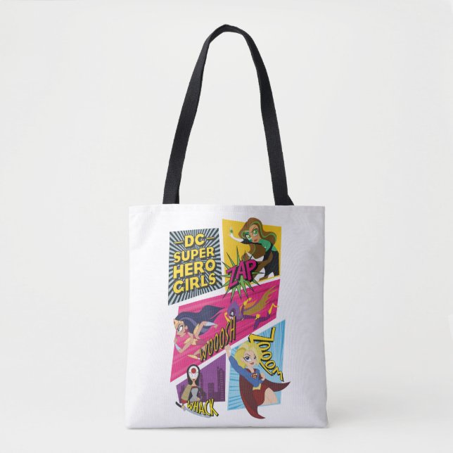 Tote Bag Panneaux d'action pour filles Super Hero DC (Devant)