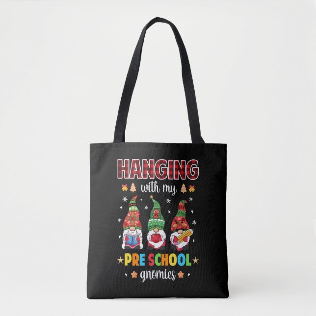 Tote Bag Panser avec mes filles de l'école maternelle Noël (Devant)