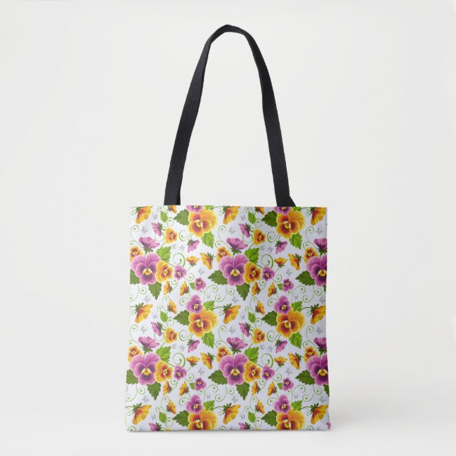 Tote Bag Pansies (Devant)