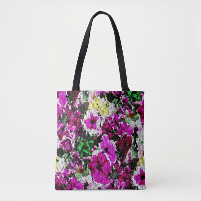 Tote Bag Pansies brodées... (Devant)