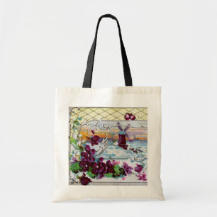 Tote Bag Pansies ROMANTICA, Violets, Floral d'hiver