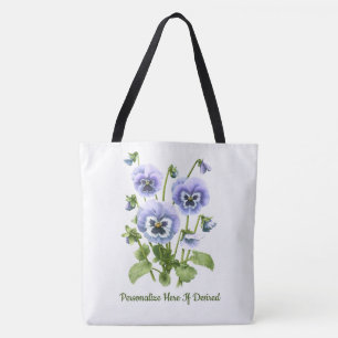 Tote Bag Pansies violettes personnalisables