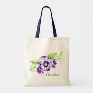 Tote Bag Pansy Floral