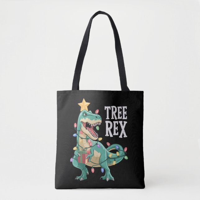 Tote Bag Pantalon de pyjama Christmas Dinosaur Tree Rex Xma (Devant)