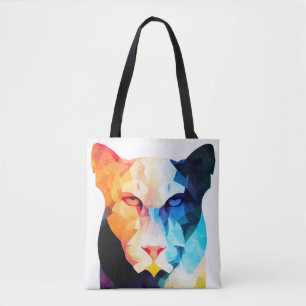 Tote Bag Panther Wild Nature Animal Couleur Art Peinture
