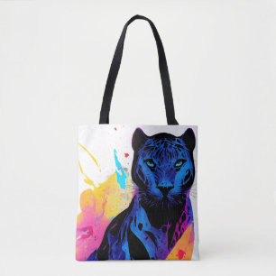 Tote Bag Panther Wild Nature Animal Couleur Art Peinture