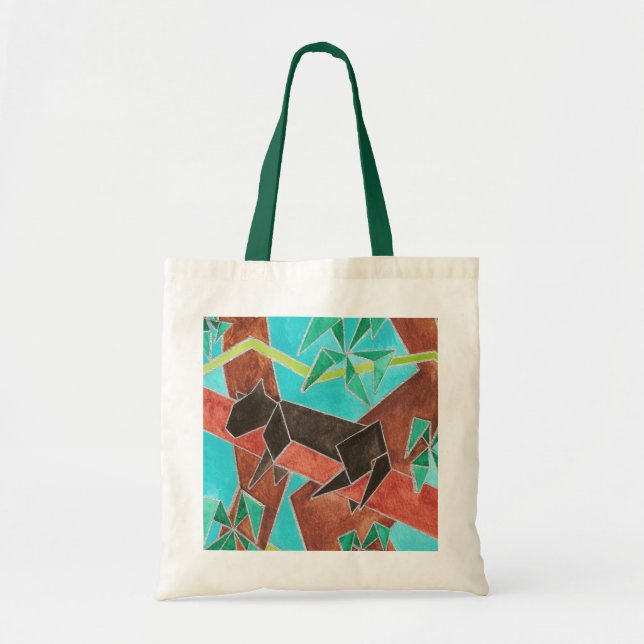 Tote Bag Panthère de la jungle Art abstrait original (Devant)
