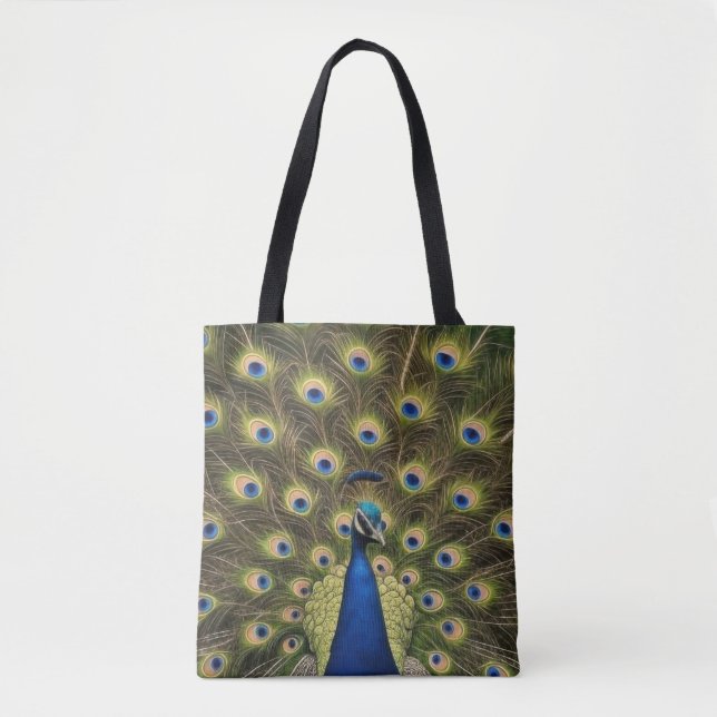Tote Bag Paon Bleu (Devant)