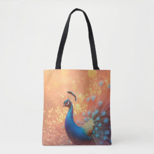 Tote Bag Paon majestueux au plumage vibrant