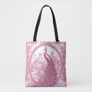 Tote Bag paon rose vintage