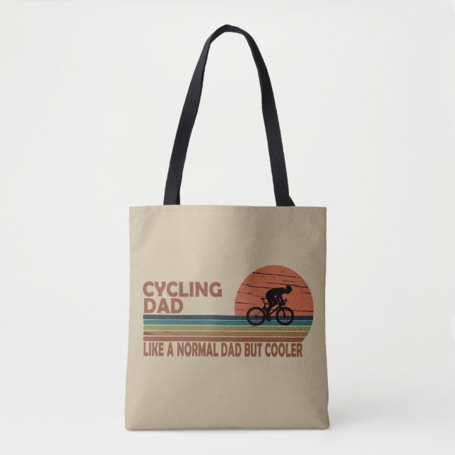 Tote Bag papa à vélo comme un père normal mais glacière (Devant)