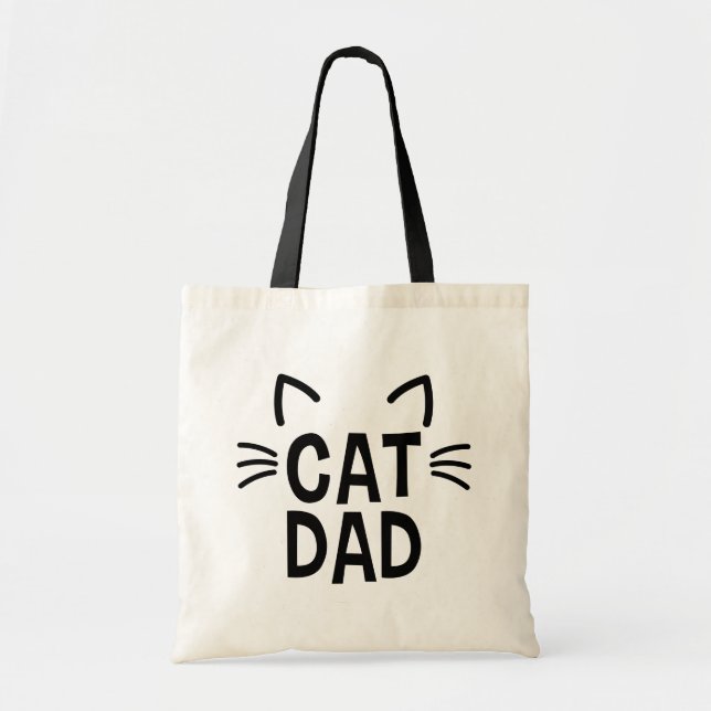 Tote Bag Papa Chat Avec Oreilles Et Whiskers (Devant)
