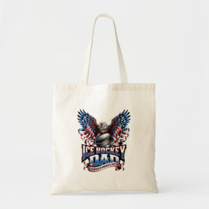 Tote Bag Papa de hockey sur glace rétro Drapeau américain H
