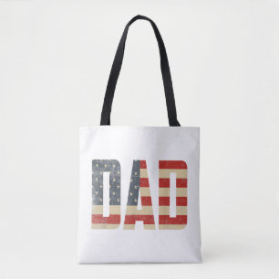 Tote Bag Papa Drapeau Américain Patriotique Gras Fête des P