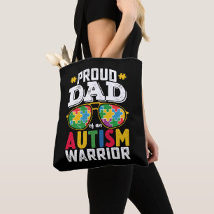 Tote Bag Papa fier d'une famille de guerriers contre l'auti