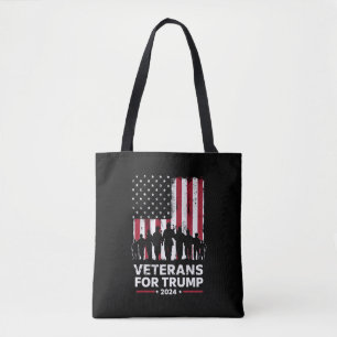 Tote Bag Papa Grand-père vétérans pour Trump 2024 Drapeau a