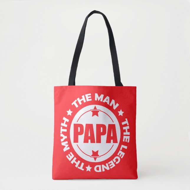 Tote Bag Papa. L'Homme. Le Mythe. La Légende. (Devant)