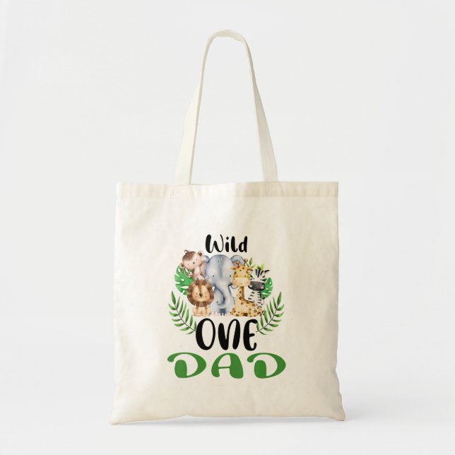 Tote Bag Papa of the Wild One Zoo Anniversaire Safari Jungl (Devant)