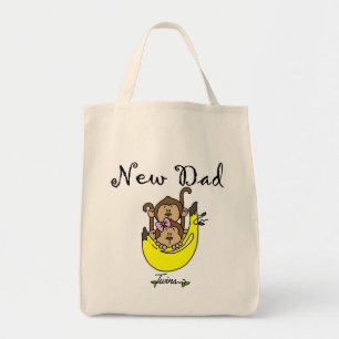 Tote Bag Papa of Twins Boy and Girl Tshirts and Gifts