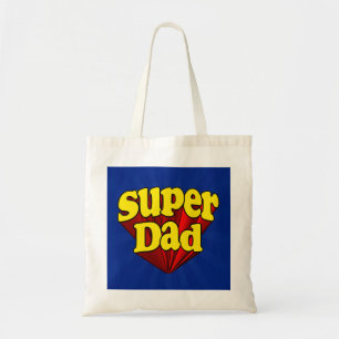 Tote Bag Papa superbe, super héros rouge/jaune/fête des