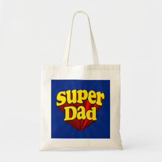 Tote Bag Papa superbe, super héros rouge/jaune/fête des