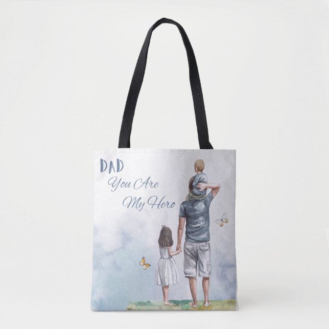 Tote Bag Papa, tu es mon héros (Devant)